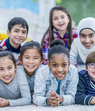 smiling kids outdoors